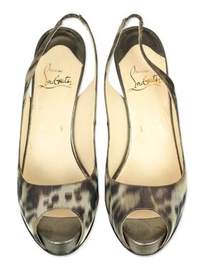 Christian Louboutin Leopard Print Slingback Pumps with Red Sole!!
